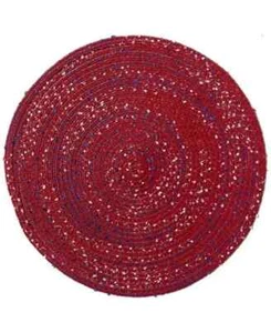BENSON MILLS Americana Bouclé Round Placemat Set of 4 American/Silver NEW - Picture 1 of 4