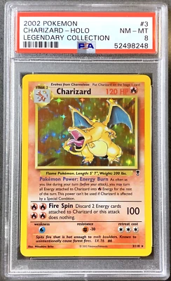 Pokémon Card Charizard Holo Rare PSA 8 NM-Mint, Legendary Collection #3, 2002 - Image 1 of 2