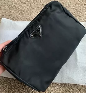 Prada Black Logo Nylon Pouch/Cosmetic Bag - Picture 1 of 6