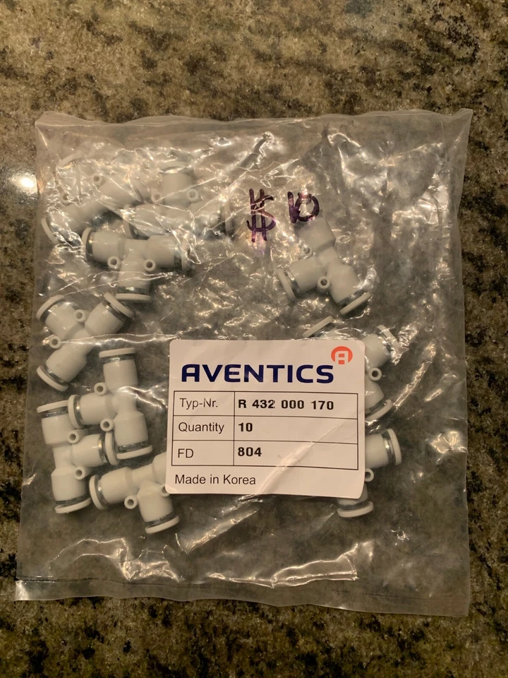 5/32 Push to Connect Union Tee 10 Pack  - Image 1 of 1