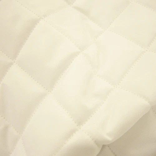 QUILTED FABRIC Waterproof UK Manufactured Outdoor Jacket Upholstery Dress- WHITE - Image 1 of 1