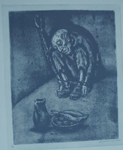 Weber, Der Gefangene - [Signierte Original-Lithografie] - 9/25 - Bild 1 von 6