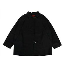 NWT 424 ON FAIRFAX Black Collared 'Oversized Teared Canvas' Jacket Size L $1270