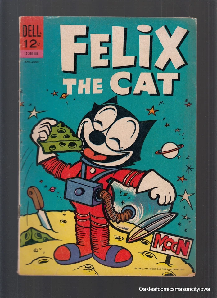 Felix the Cat #7 Dell Comics мультфильм космический астронавт научно-фантастический чехол 1964 тонкий - Изображение 1 из 2