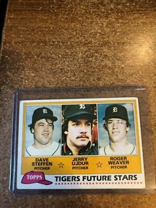 1981 Topps Baseball  # 626 Tigers Dave Steffen Jerry Ujdur Roger Weaver RC