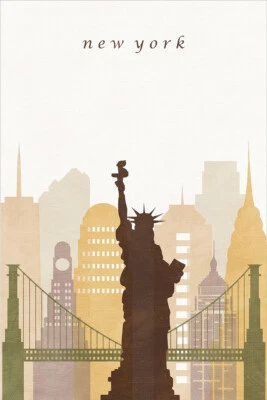 Arte de pared vintage raro del edificio central de Nueva York decoración del hogar - PÓSTER 20x30 Foto 1 de 4