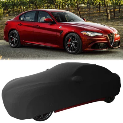 Cubierta completa de coche interior elástica a prueba de polvo personalizada negra para Alfa Romeo Giulia Foto 1 de 4