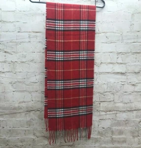 CROFT & BARROW Red Acrylic Plaid Scarf GUC - Picture 1 of 7