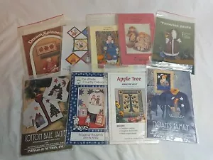 Craft Pattern LOT OF 9 Dolls Shirt Applique Quilt Wood Thanksgiving Christmas - Picture 1 of 7