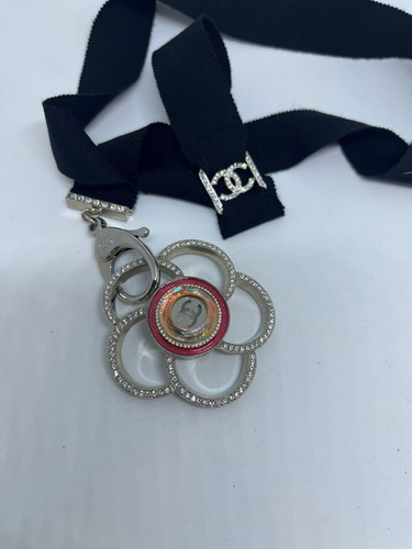 Collana Chanel 2017 17S Camelia Ciondolo Grosgrain Cordino Nastro