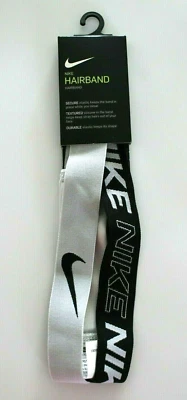 Nike Elastic Double Headband Hairband Black/Wolf Grey/White Unisex Adult - Image 1 of 4