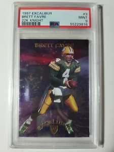 1997 Excalibur Brett Favre 22K KNIGHTS #3 /2000 graded PSA 9 POP 3 - Picture 1 of 2