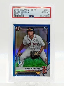 2021 Bowman First Edition Blaze Jordan Blue Foil /150 PSA 10 POP 1 - Picture 1 of 2