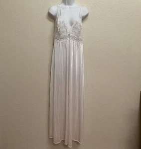 Vtg Vassarette White Nylon Nightgown lace backless spaghetti straps Small  #20 - Picture 1 of 11