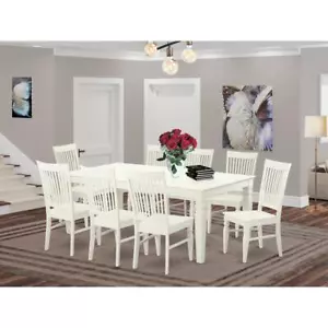 9 PcTable set with a Dining Table and 8 Dining Chairs in Linen ... - Picture 1 of 4