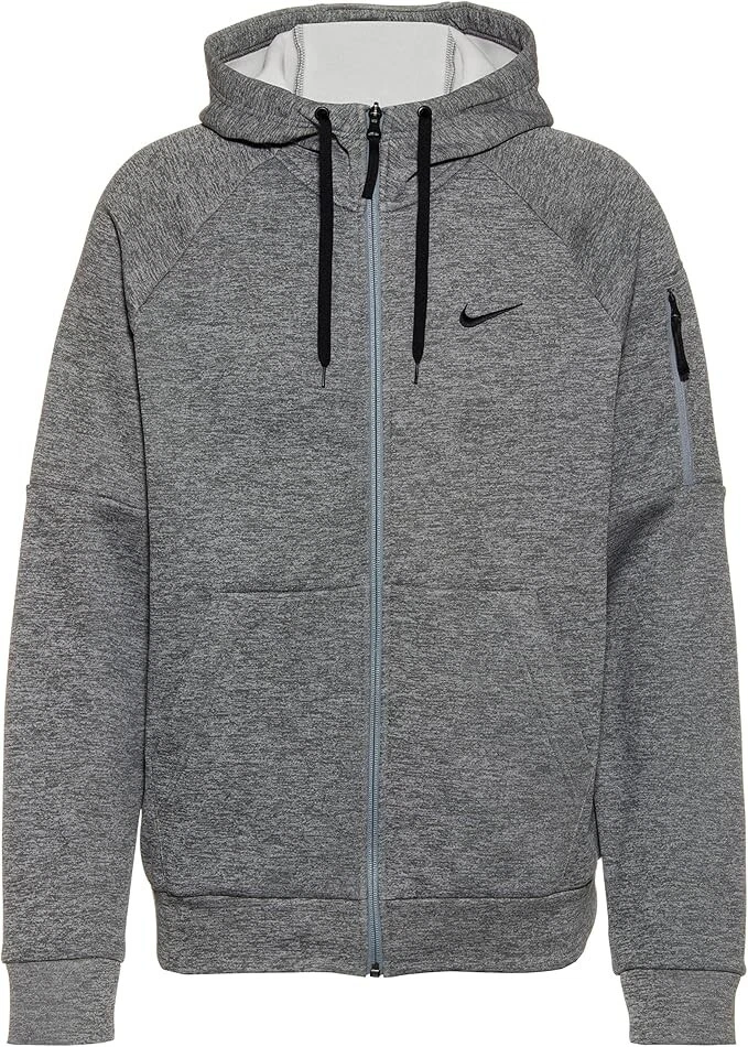 Nike Men's Therma Fit Hoodie Fitness Full Zip Heather Grey Size L DQ4830-063