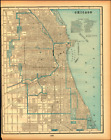 Vintage 1895 Chicago or Milwaukee Map City Original 14.5 inch By 11 inch