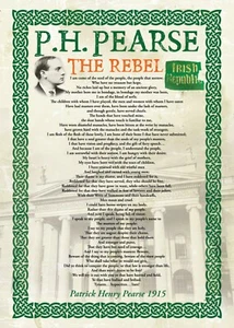 Póster exclusivo A4 - Poema ""El rebelde"" escrito por Patrick Pearse 1916 - Imagen 1 de 1