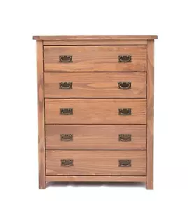 Chest of Drawers 5 Drawer Dark Oak Bedroom Furniture Storage Wood Unit - Picture 1 of 8