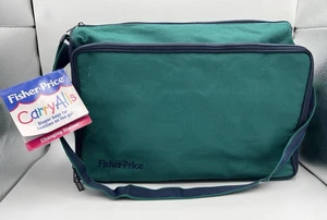 "Bolsa de pañales Fisher Price Carry Alls vintage años 90 verde y azul 17x12"" etiqueta original" - Imagen 1 de 15