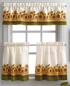 Curtainworks Sunflower Garden 28"W x 36"L (Pack of 3), Yellow - Picture 1 of 6