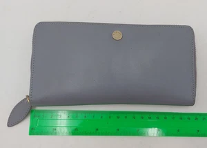 Radley Genuine Leather Blue Long Purse Wallet Zipper Card Slot Size 19x10x2 cm - Picture 1 of 14