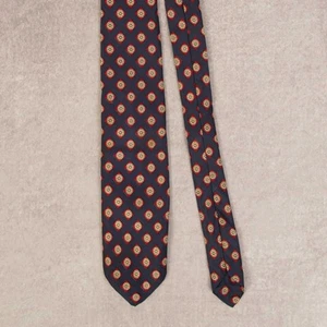 Vintage Geometric Print Tie Navy Club Room - Picture 1 of 5