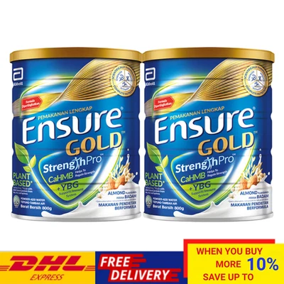 2 X Abbott Ensure Gold Plant‑Based Almond 800g Middle-Age & Elderly Milk - DHL - Image 1 of 4