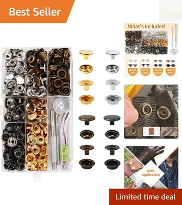 Duradero 320 piezas Kit a presión de acero inoxidable - Perfecto para proyectos de tela y cuero Foto 1 de 4