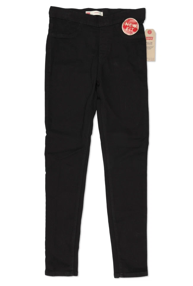 Levis Big Girls Pull-On Mid-Rise Jeggings Black Size 14