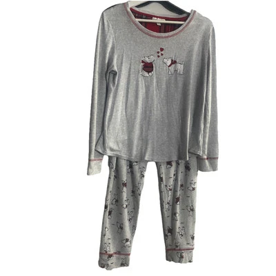 Conjunto de pijama de 2 piezas para mujer Laura Ashley Top con perros Scottie, talla mediana Foto 1 de 4