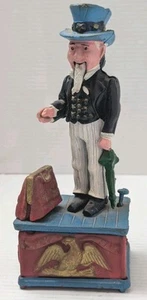 Vintage Cast Iron Mechanical UNCLE SAM Coin Mechanical Bank Working - NICE! - Picture 1 of 6