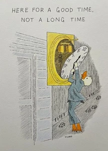 No mucho tiempo, dibujo artístico original A3, cita, ilustración de Oliver Lake - Imagen 1 de 4