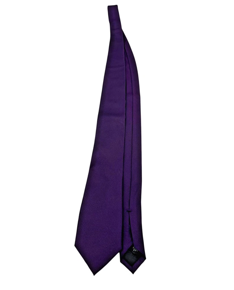 Calvin Klein Mens Silver Spun Solid Neck Tie Purple Business Formal Classic - Image 1 of 4