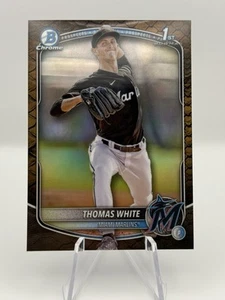 2025 Bowman Chrome Thomas White #BCP-69 1st Bowman Reptilian Refractor - Picture 1 of 2