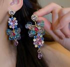 Crystal flower earrings, bridal earrings, floral earrings, jewelry gift for her