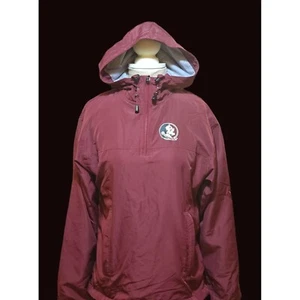 FSU Champion Florida State Seminoles Hooded Pullover 1/4 Zip Lined Windbreaker - Picture 1 of 11
