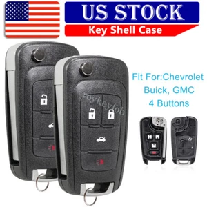 2 Replacement for Chevy Camaro Cruze Equinox Malibu Remote Key Fob 4b Shell Case - Picture 1 of 8