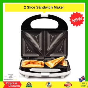 2 Slice Sandwich Maker Sandwich Press Jaffle Iron Toastie Maker Non Stick Plates - Picture 1 of 2