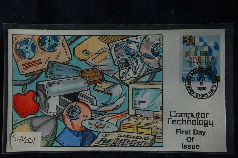 Computer Technology 32c Stamp FDC Handpainted Collins#S2601 Sc#3106 - Image 1 of 1