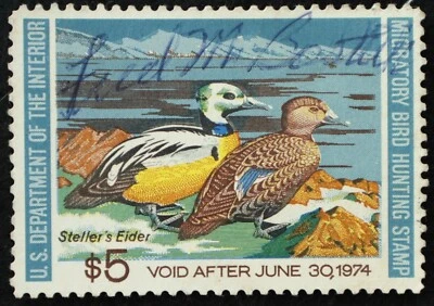U.S. Used Stamp Scott #RW40 $5 Federal Duck Hunting. XF - Superb. A Gem! - Image 1 of 2