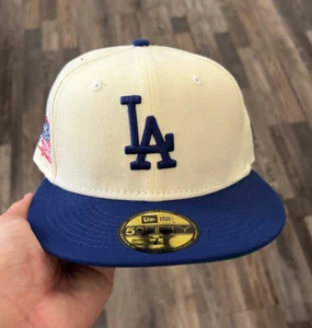 Exclusive New Era Los Angeles Dodgers Fitted Hat MLB Club Size 7 1/4 White - Picture 1 of 5