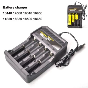4 Slot 4.2V Battery Charger USB Charging 18650 18350 Li-ion Battery Rechargeable - Picture 1 of 8