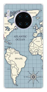 Coque en silicone imprimée compatible Huawei Mate 30 Pro Map vintage - Bild 1 von 3