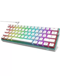 UK Layout 60% True Mechanical Gaming Keyboard Type C Wired 14 Chroma RGB Backlit - Picture 1 of 6