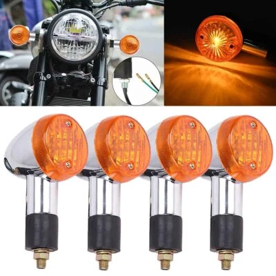 For Honda Shadow VLX 600 VT750 VT1100 Motorcycle LED Turn Signals Lights Chrome Foto 1 de 4