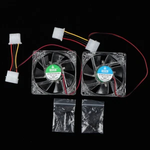 80mm LED Computer PC Fan 8025 Silent Cooling Fan 12V LED Luminous Chass Compuf8 - Afbeelding 1 van 14