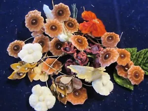 Vtg Millinery Flower Collection All Velvet Brown Rust Umber 1-2" H5177 - Picture 1 of 9