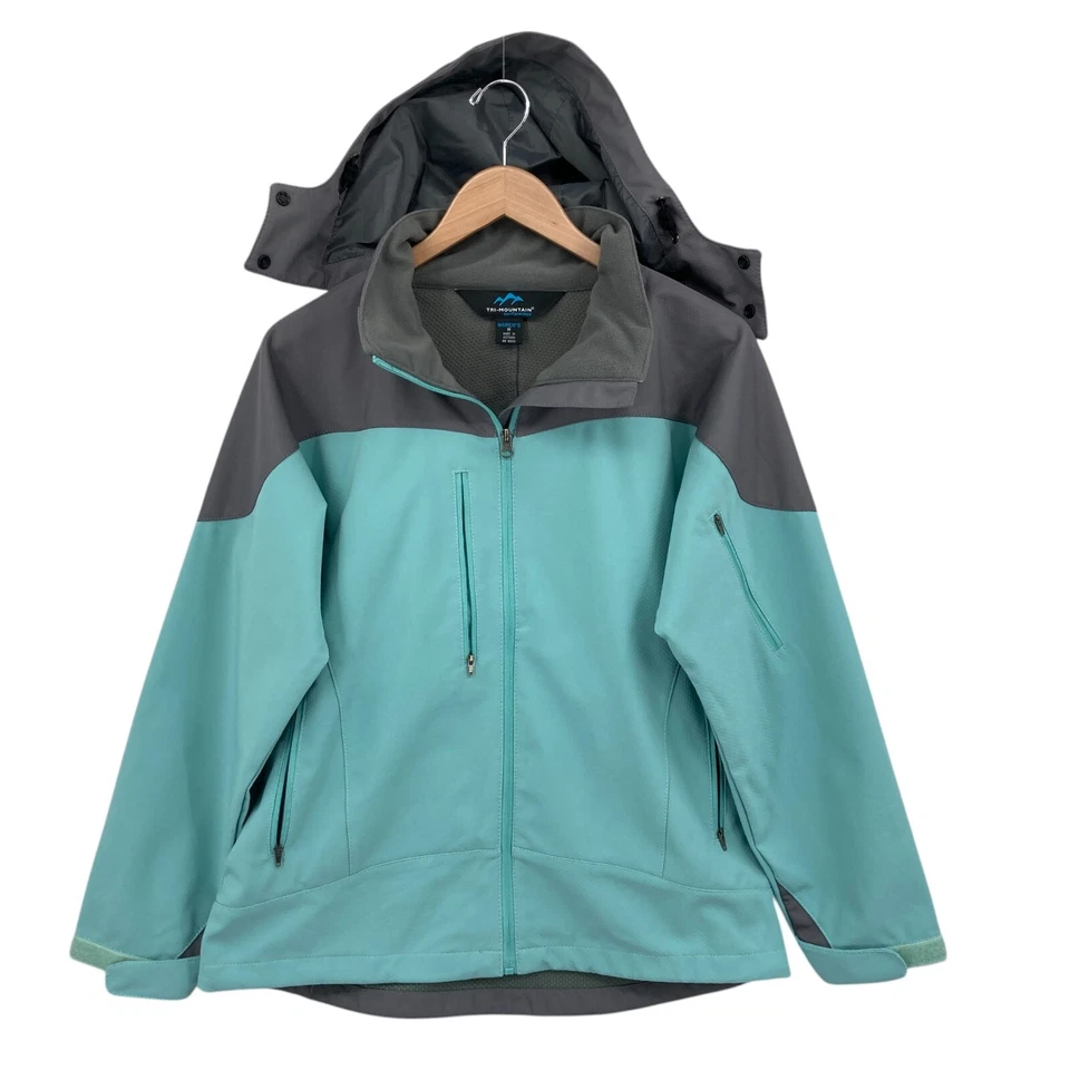 Chaqueta de nieve Tri-Mountain para mujer M gris azulado rendimiento con capucha forrada térmicamente Foto 1 de 4