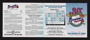 Atlanta Braves 1995 Ticketmaster primavera y temporada regular calendario de bolsillo casi nuevo-como nuevo - Imagen 1 de 1